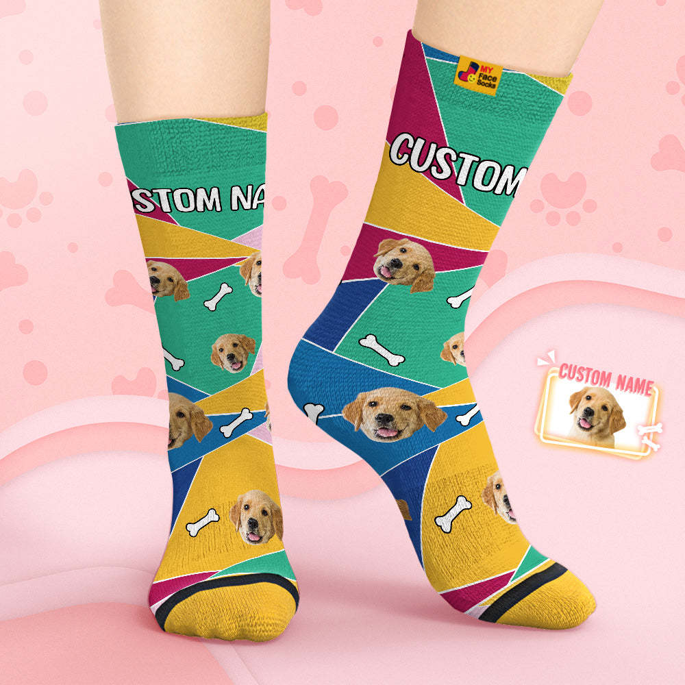 Custom Face Socks Personalised 3D Digital Printed Socks Mosaic Pet Face - MyFaceSocksAu