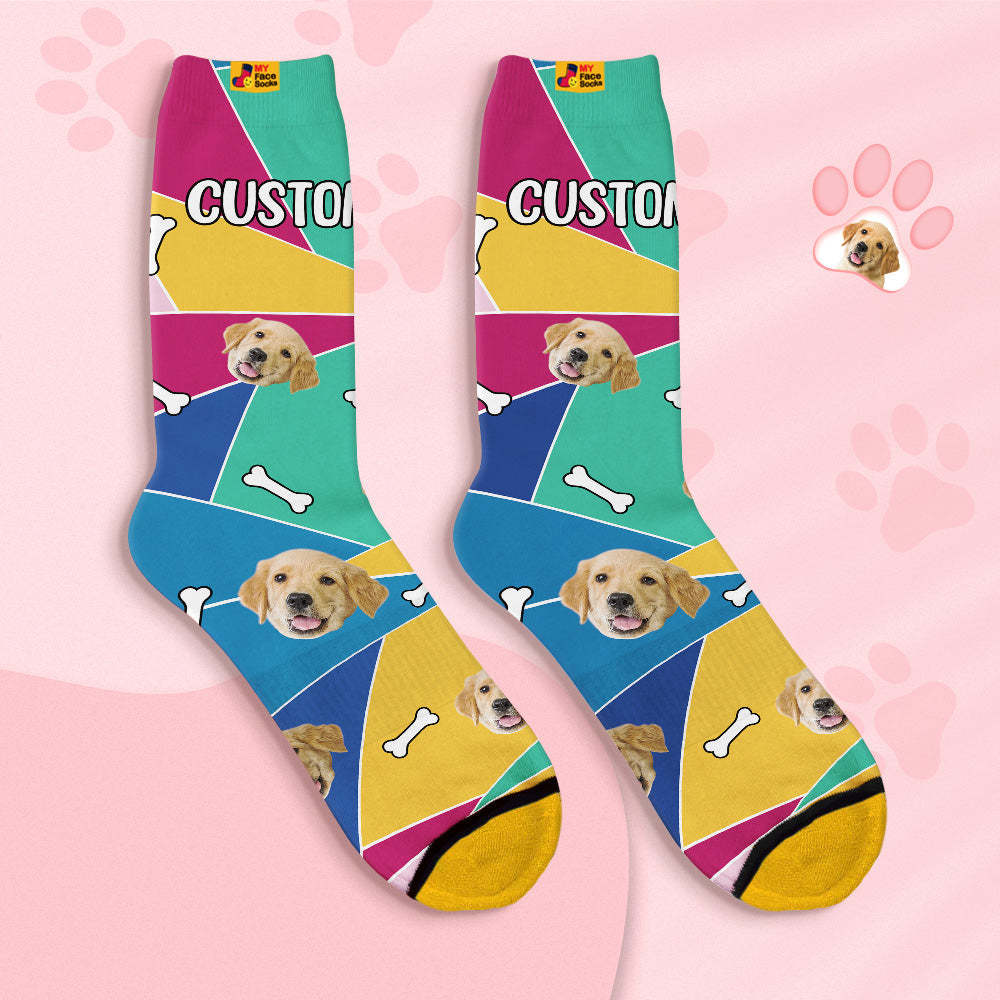 Custom Face Socks Personalised 3D Digital Printed Socks Mosaic Pet Face - MyFaceSocksAu