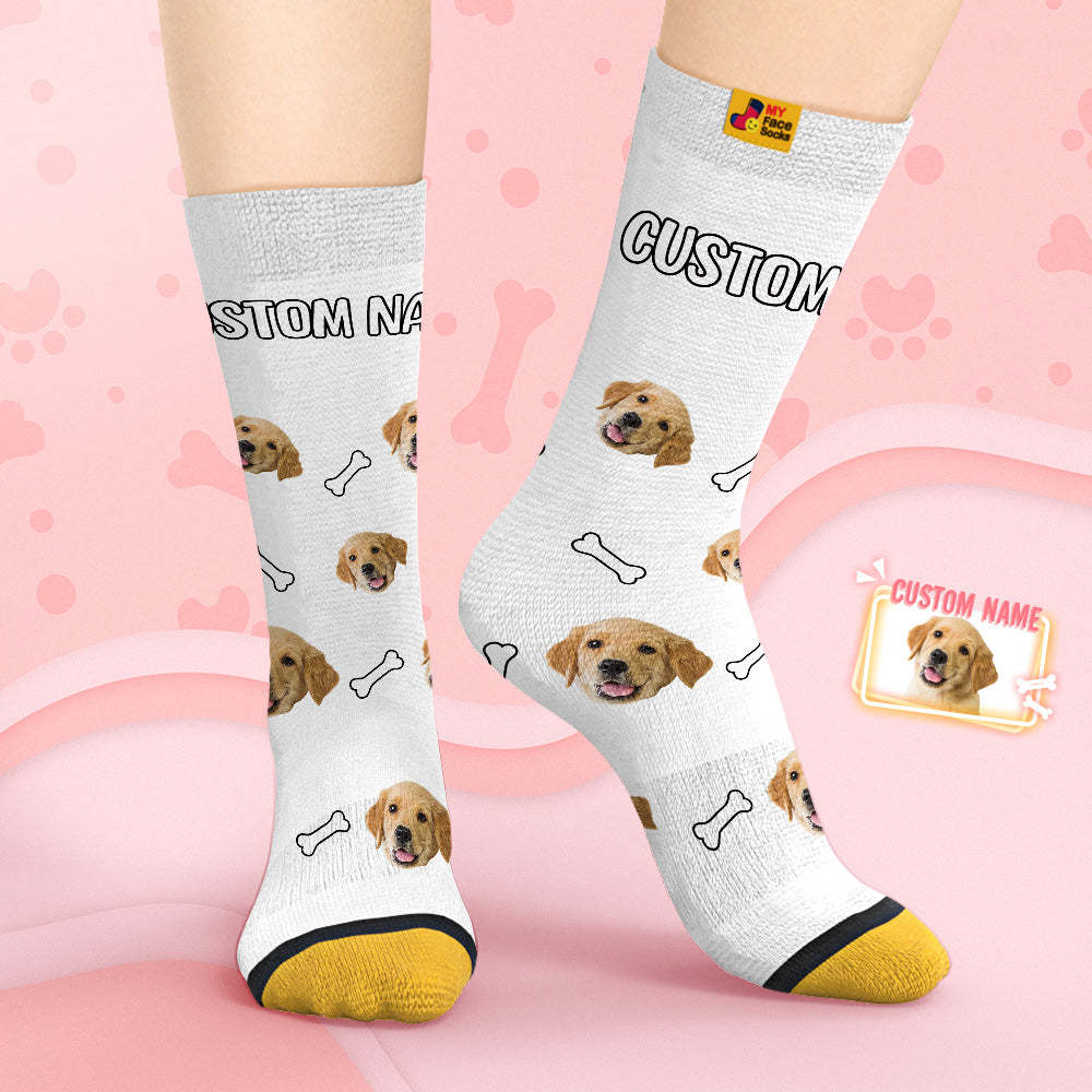 Custom Face Socks Personalised 3D Digital Printed Socks Mosaic Pet Face - MyFaceSocksAu