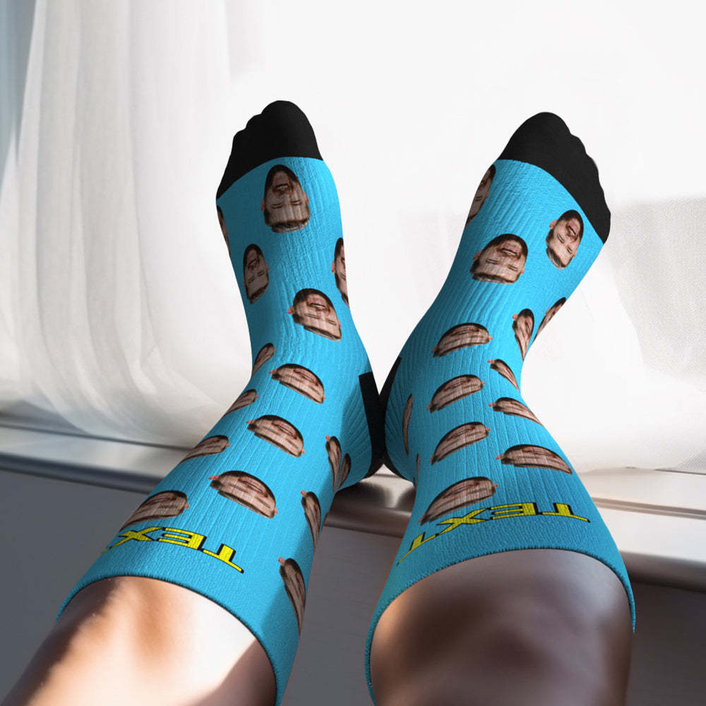 Father's Day Upgrade Custom Breathable Knee-high Compression Socks Online Preview Add Picture And Name Colorful - MyFaceSocksAU