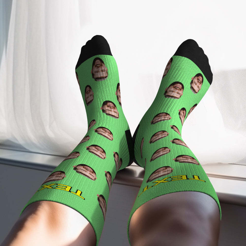 Father's Day Upgrade Custom Breathable Knee-high Compression Socks Online Preview Add Picture And Name Colorful - MyFaceSocksAU