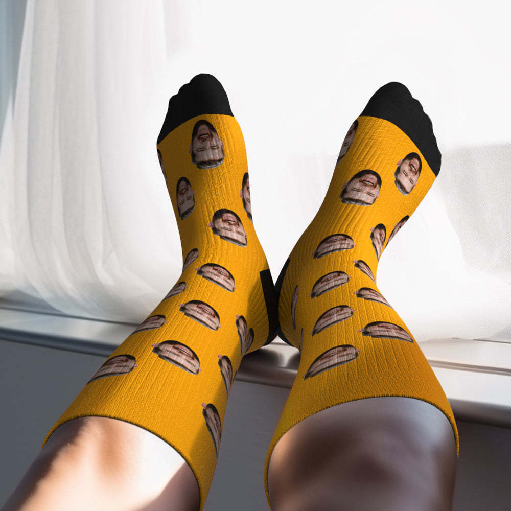 Father's Day Upgrade Custom Breathable Knee-high Compression Socks Online Preview Add Picture And Name Colorful - MyFaceSocksAU