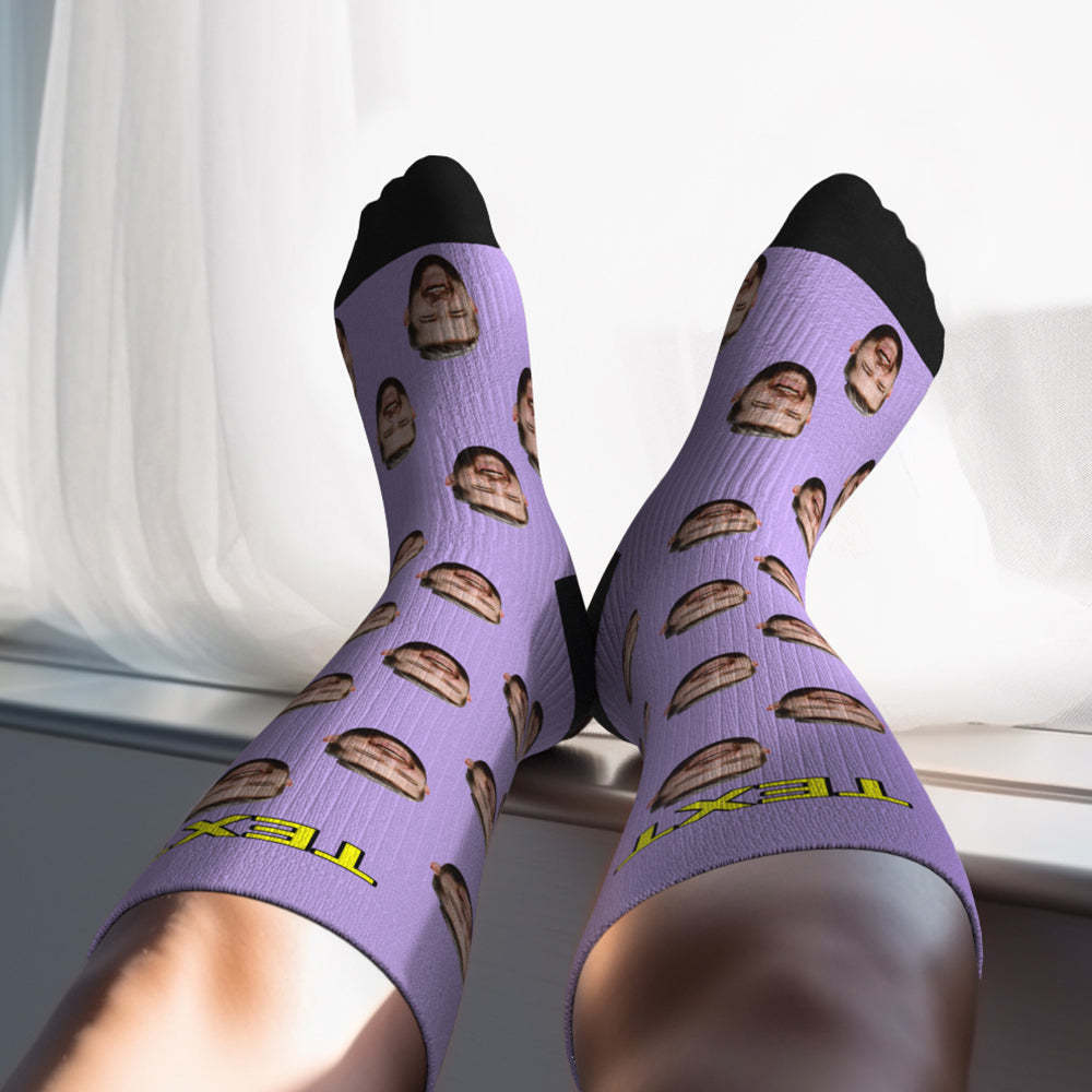 Father's Day Upgrade Custom Breathable Knee-high Compression Socks Online Preview Add Picture And Name Colorful - MyFaceSocksAU