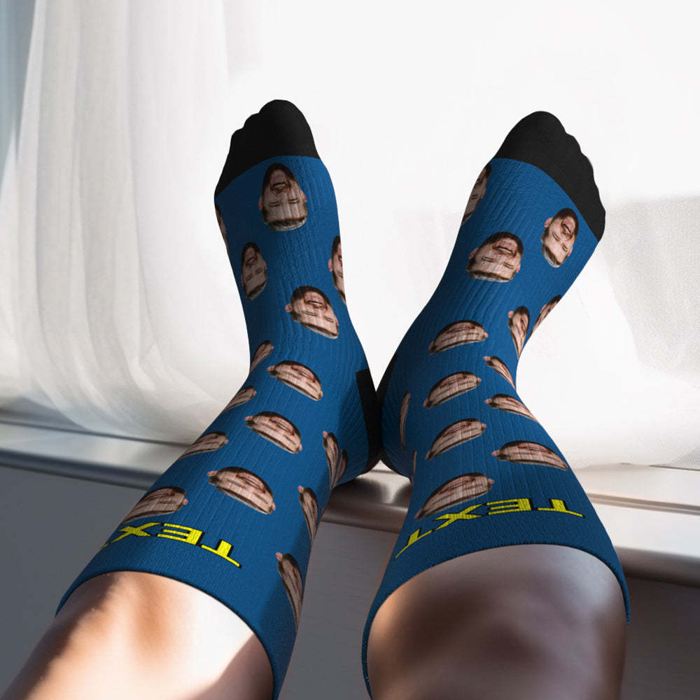Father's Day Upgrade Custom Breathable Knee-high Compression Socks Online Preview Add Picture And Name Colorful - MyFaceSocksAU