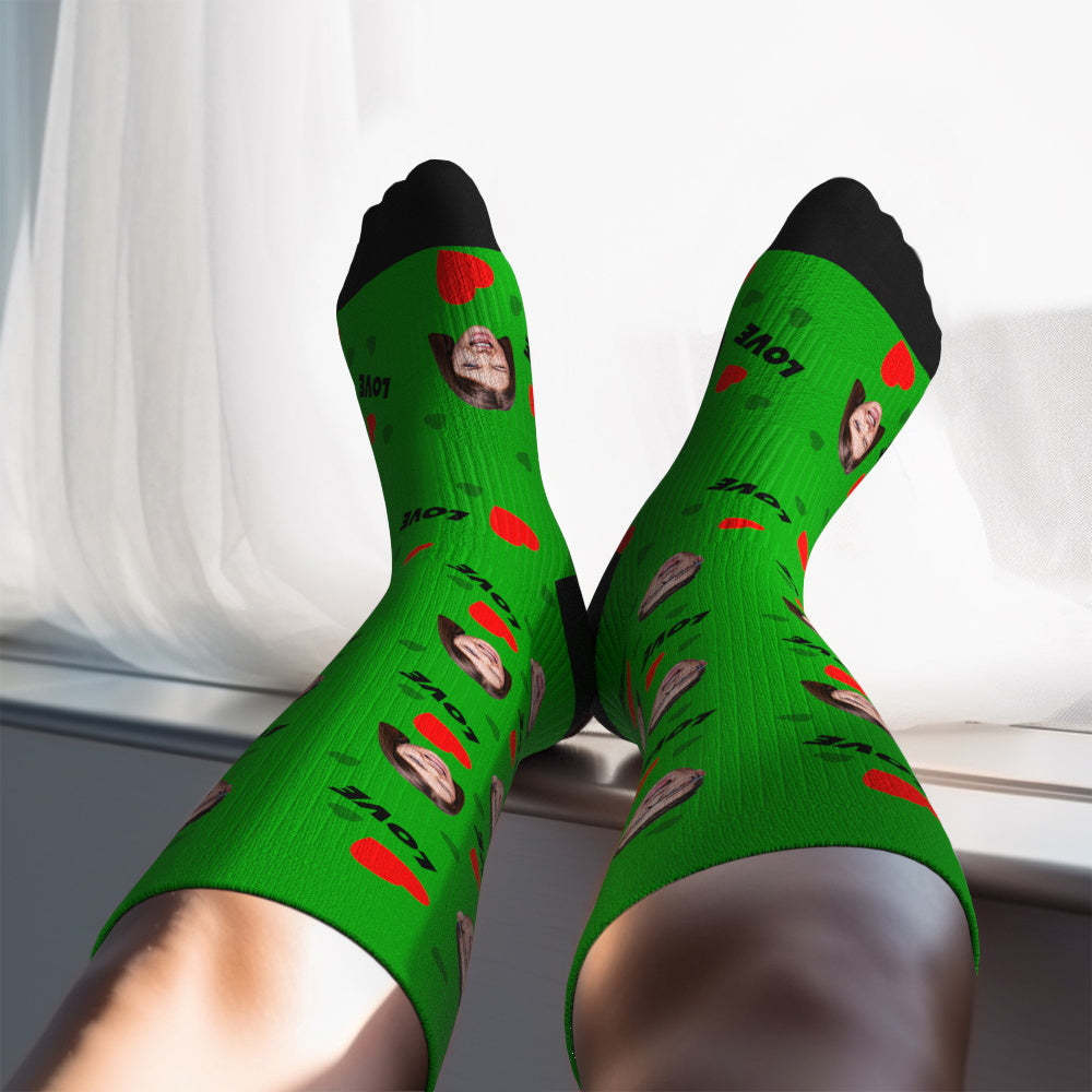 Upgrade Custom Breathable Knee-high Compression Socks Online Preview Add Picture And Name Love-MyFaceSocksAu