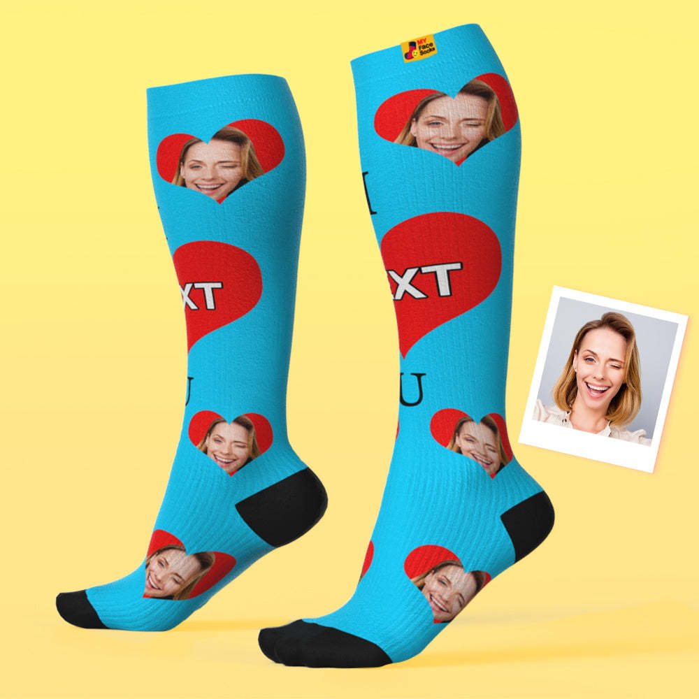 Upgrade Custom Breathable Knee-high Compression Socks Online Preview Add Picture And Name Love Mom-MyFaceSocksAu