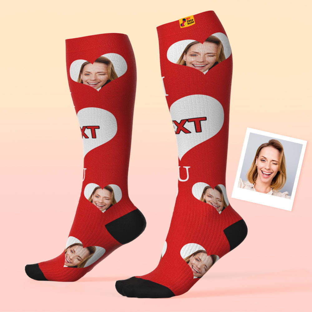 Upgrade Custom Breathable Knee-high Compression Socks Online Preview Add Picture And Name Love Mom-MyFaceSocksAu