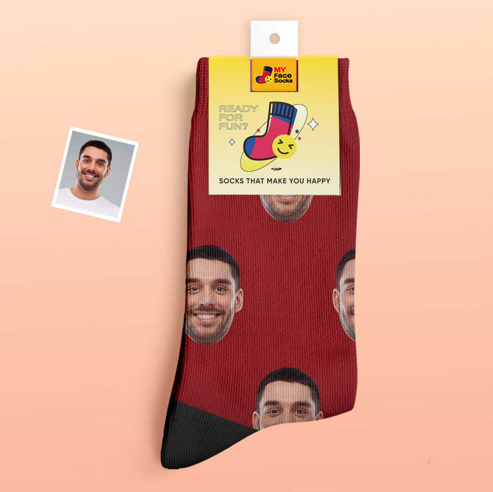 Custom Thick Socks Photo 3D Digital Printed Socks Autumn Winter Warm Socks Colorful - MyFaceSocksAu