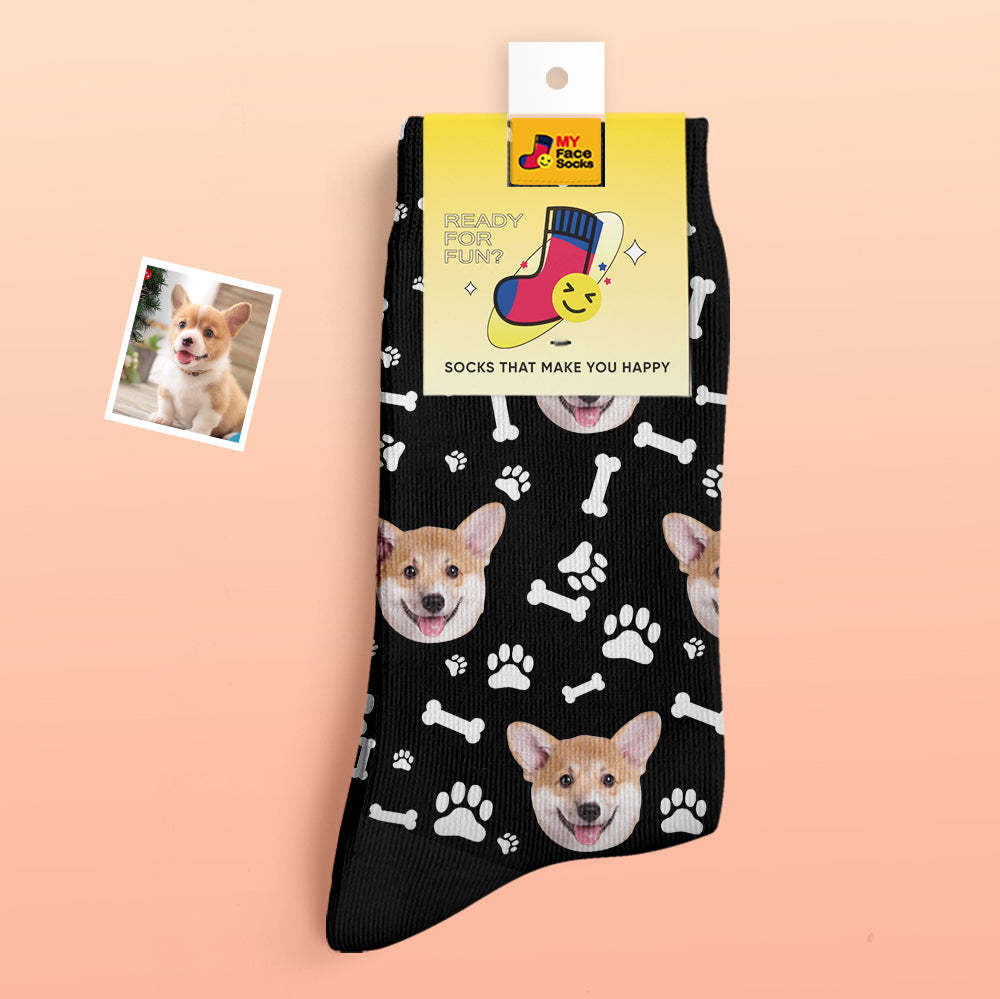 Custom Thick Socks Photo 3D Digital Printed Socks Autumn Winter Warm Socks Dog - MyFaceSocksAu