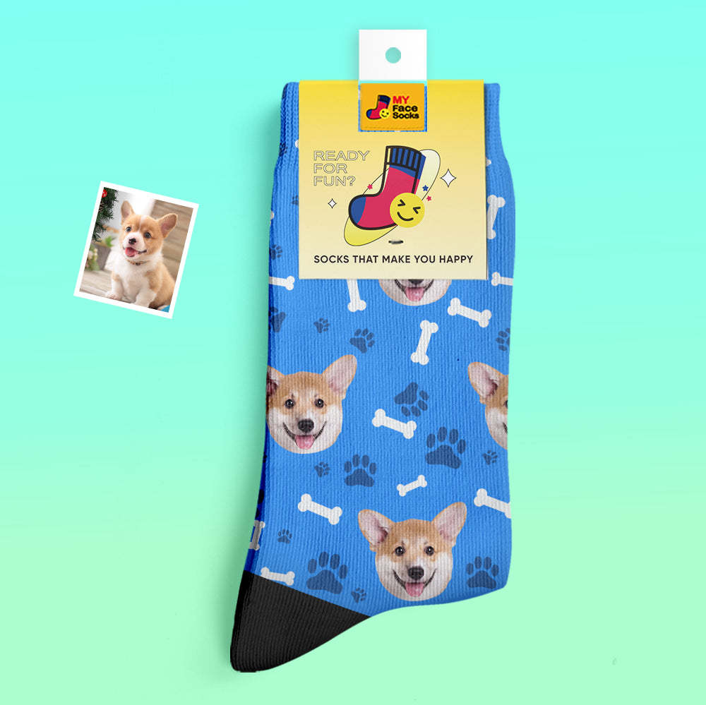 Custom Thick Socks Photo 3D Digital Printed Socks Autumn Winter Warm Socks Dog - MyFaceSocksAu