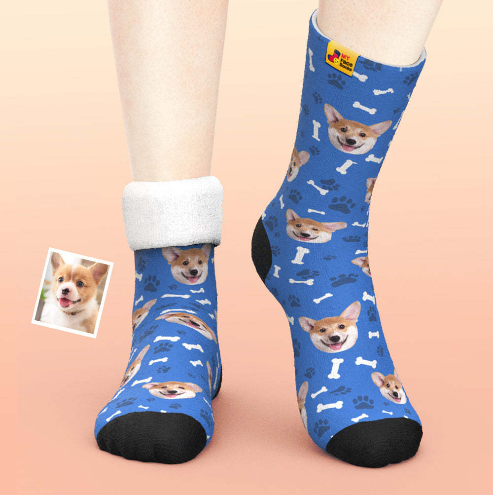 Custom Thick Socks Photo 3D Digital Printed Socks Autumn Winter Warm Socks Dog - MyFaceSocksAu