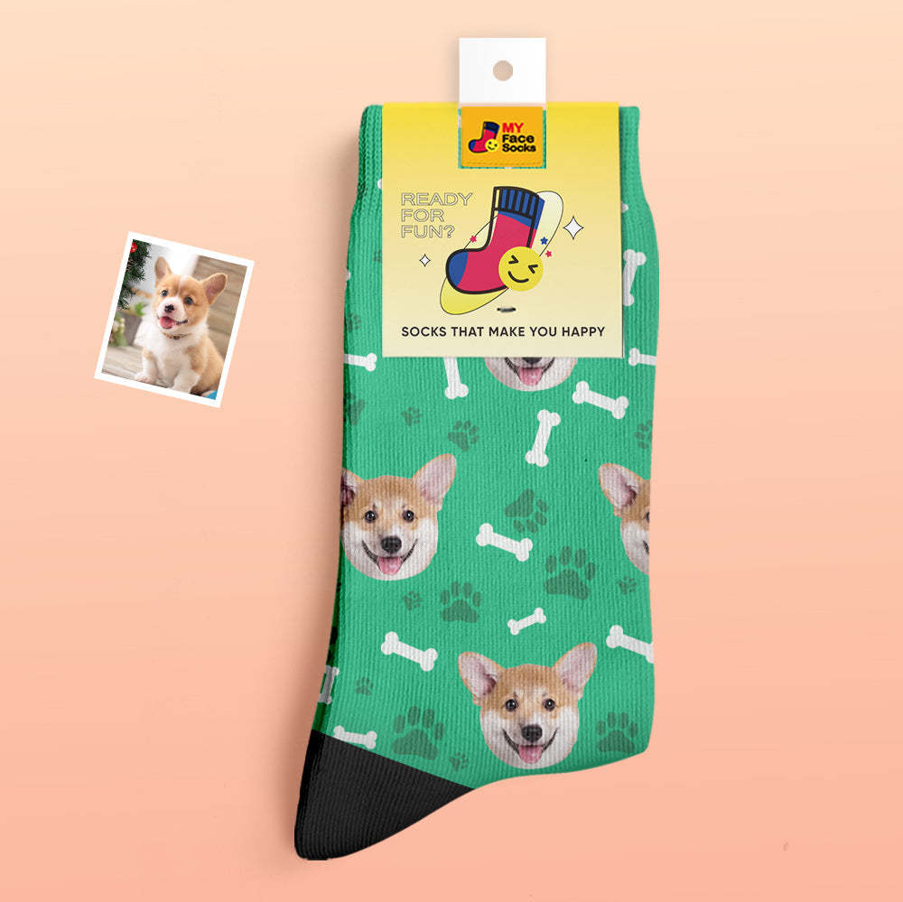 Custom Thick Socks Photo 3D Digital Printed Socks Autumn Winter Warm Socks Dog - MyFaceSocksAu