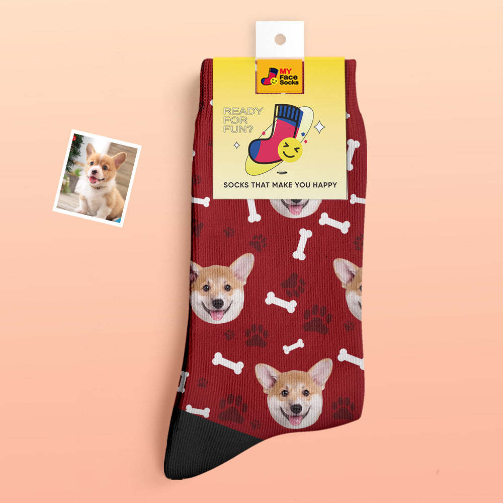 Custom Thick Socks Photo 3D Digital Printed Socks Autumn Winter Warm Socks Dog - MyFaceSocksAu