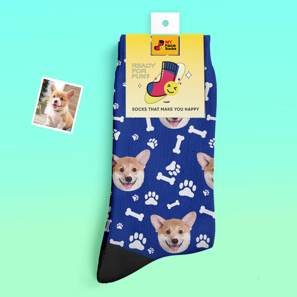 Custom Thick Socks Photo 3D Digital Printed Socks Autumn Winter Warm Socks Dog - MyFaceSocksAu