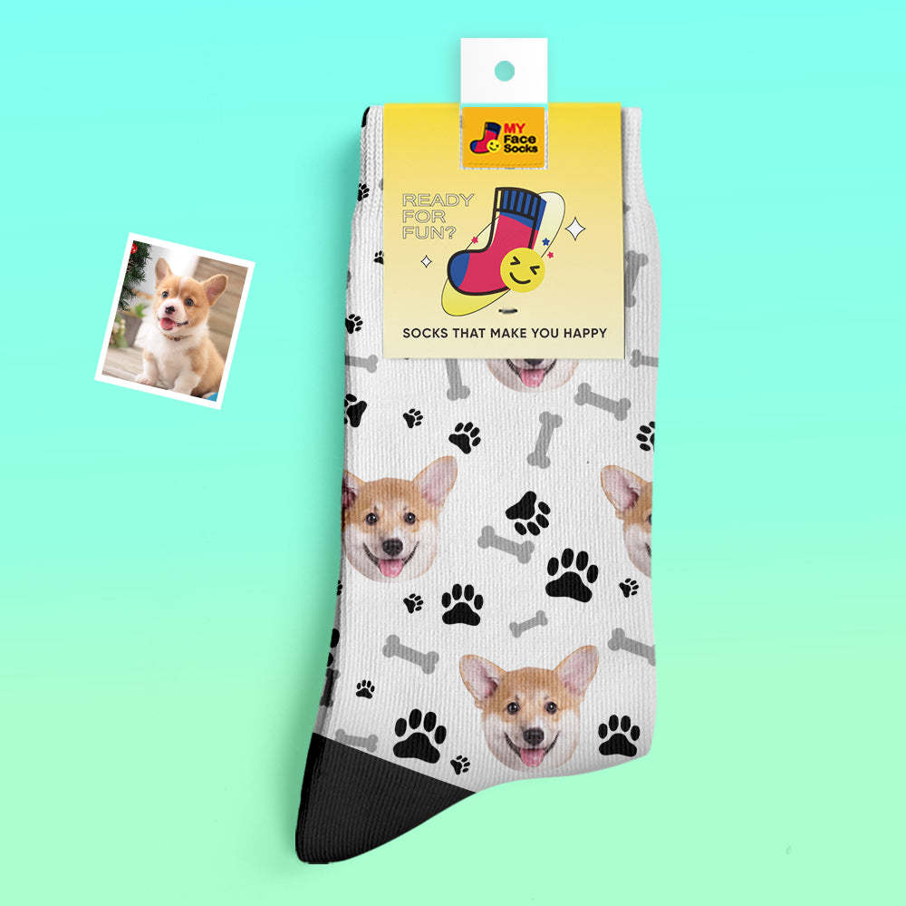 Custom Thick Socks Photo 3D Digital Printed Socks Autumn Winter Warm Socks Dog - MyFaceSocksAu