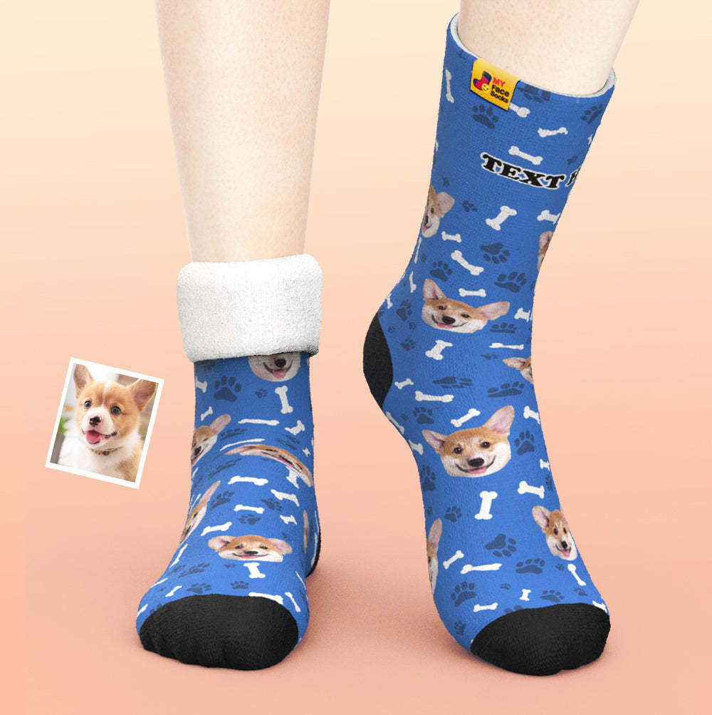 Custom Thick Socks Photo 3D Digital Printed Socks Autumn Winter Warm Socks Dog - MyFaceSocksAu