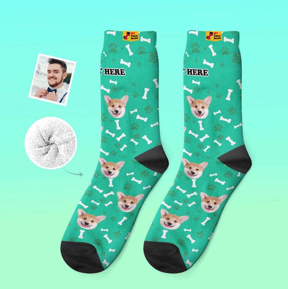Custom Thick Socks Photo 3D Digital Printed Socks Autumn Winter Warm Socks Dog - MyFaceSocksAu