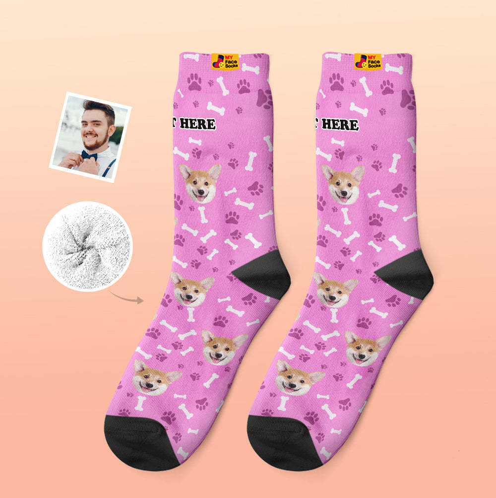 Custom Thick Socks Photo 3D Digital Printed Socks Autumn Winter Warm Socks Dog - MyFaceSocksAu