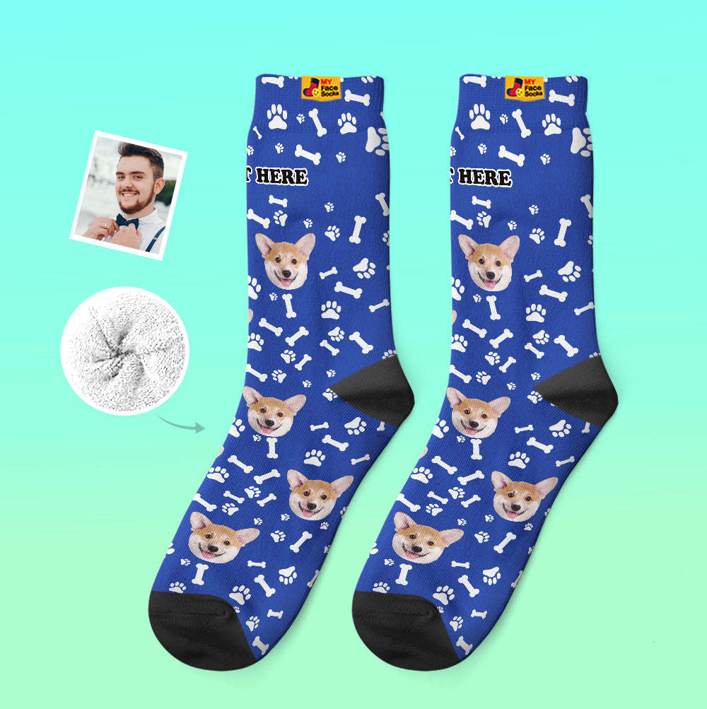 Custom Thick Socks Photo 3D Digital Printed Socks Autumn Winter Warm Socks Dog - MyFaceSocksAu