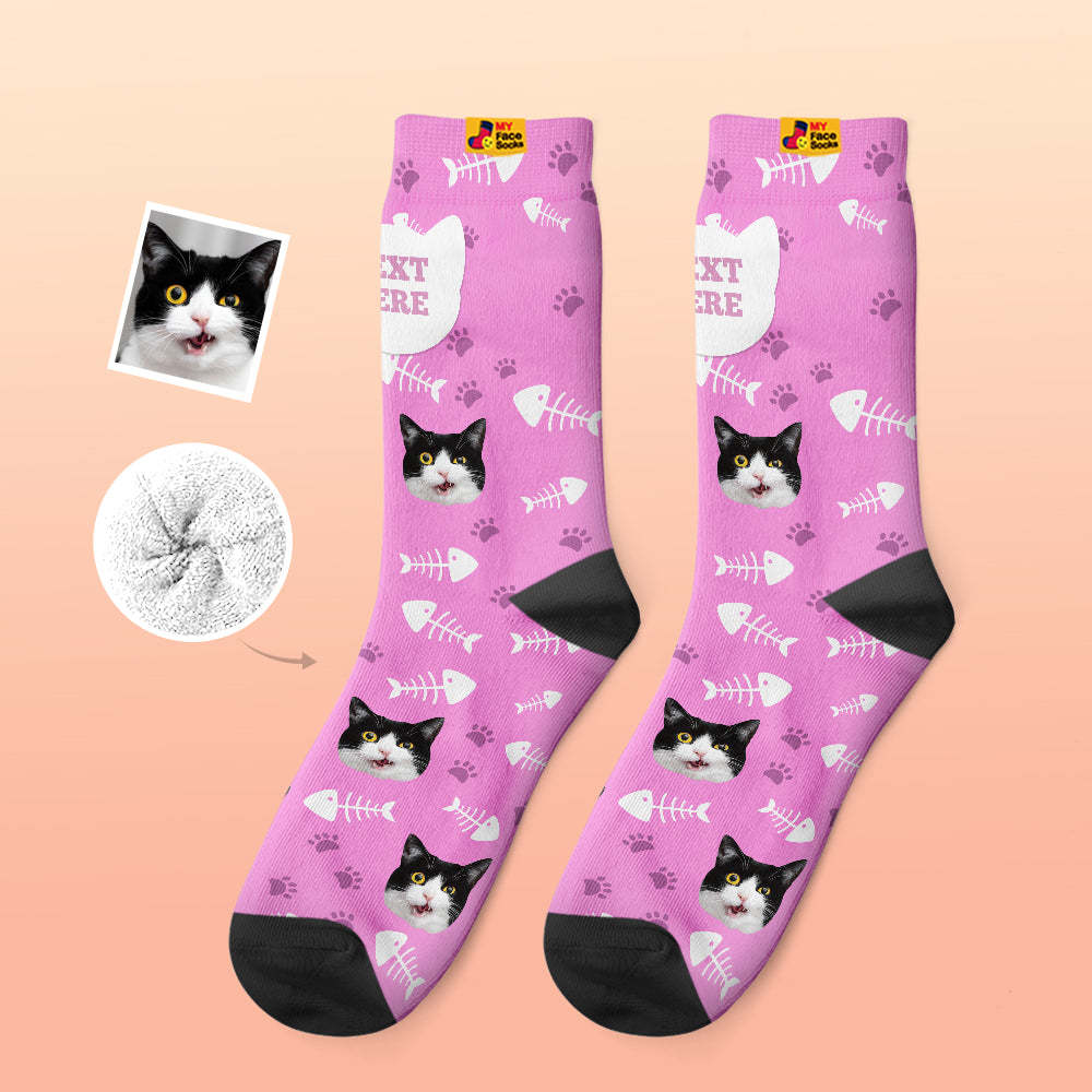 Custom Thick Socks Photo 3D Digital Printed Socks Autumn Winter Warm Socks Cat - MyFaceSocksAu