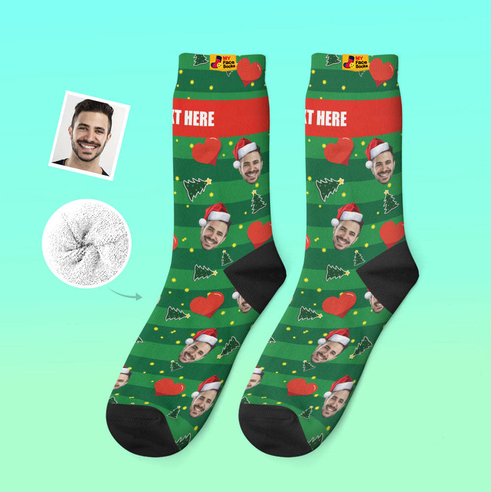 Custom Thick Socks Photo 3D Digital Printed Socks Autumn Winter Warm Socks Heart Christmas Gift - MyFaceSocksAu