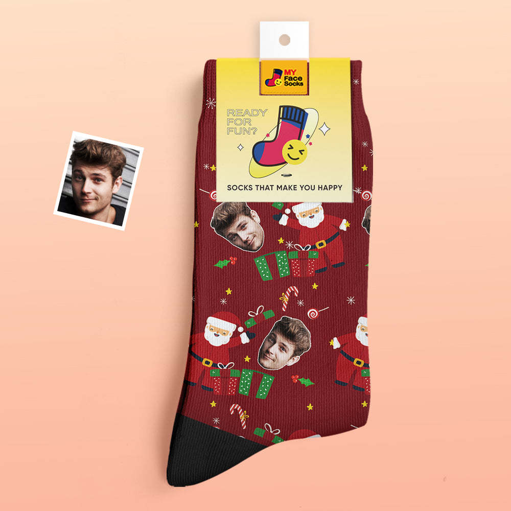 Custom Thick Socks Photo 3D Digital Printed Socks Autumn Winter Warm Socks Christmas Surprise Gift - MyFaceSocksAu