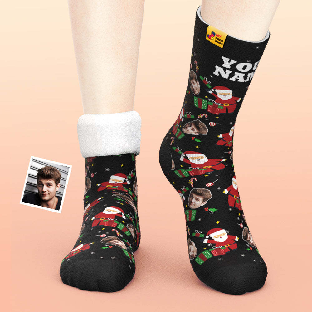 Custom Thick Socks Photo 3D Digital Printed Socks Autumn Winter Warm Socks Christmas Surprise Gift - MyFaceSocksAu