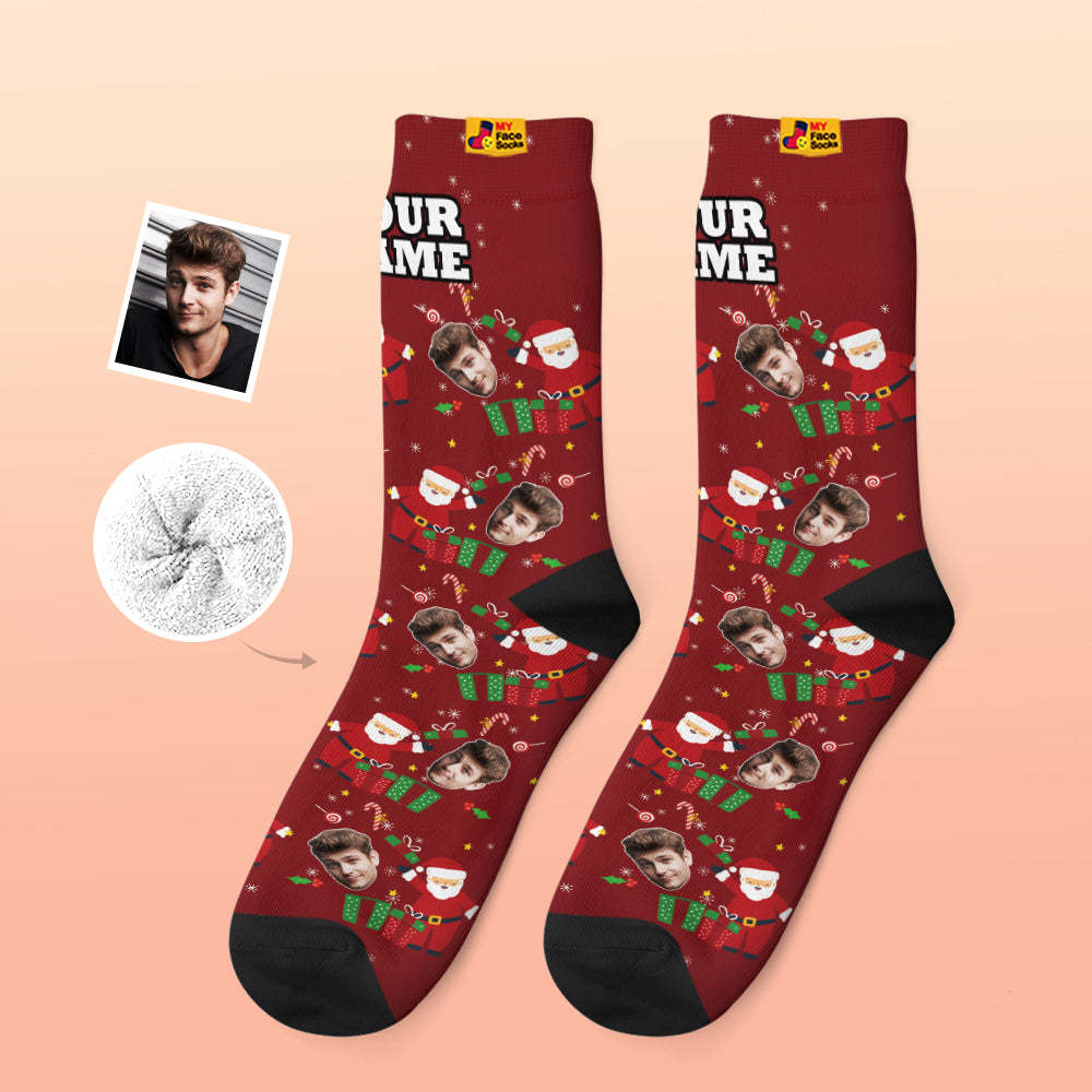 Custom Thick Socks Photo 3D Digital Printed Socks Autumn Winter Warm Socks Christmas Surprise Gift - MyFaceSocksAu