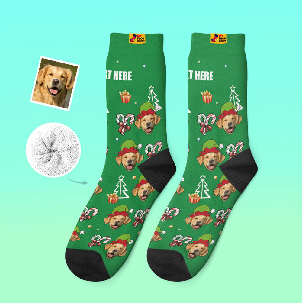 Custom Thick Socks Photo 3D Digital Printed Socks Autumn Winter Warm Socks Christmas Gift For Pet Lover - MyFaceSocksAu