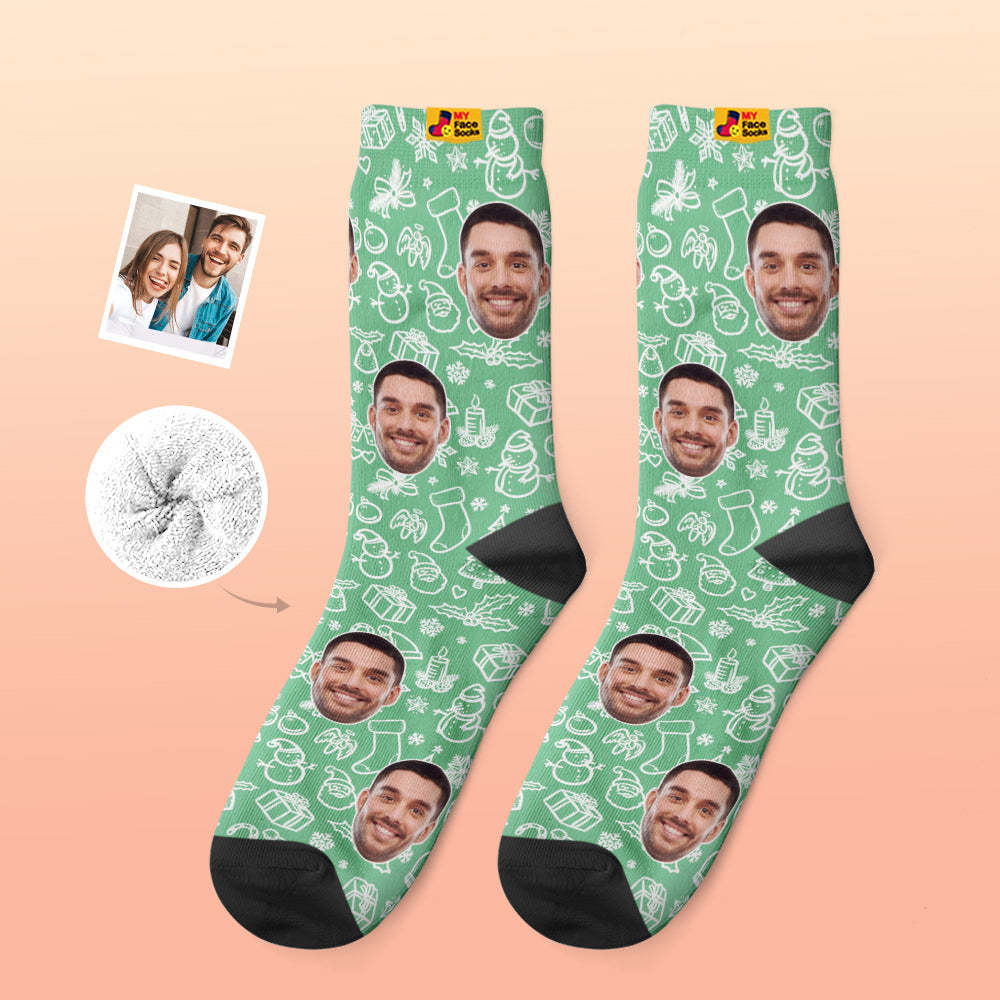 Custom Thick Socks Photo 3D Digital Printed Socks Autumn Winter Warm Socks Christmas Gift - MyFaceSocksAu