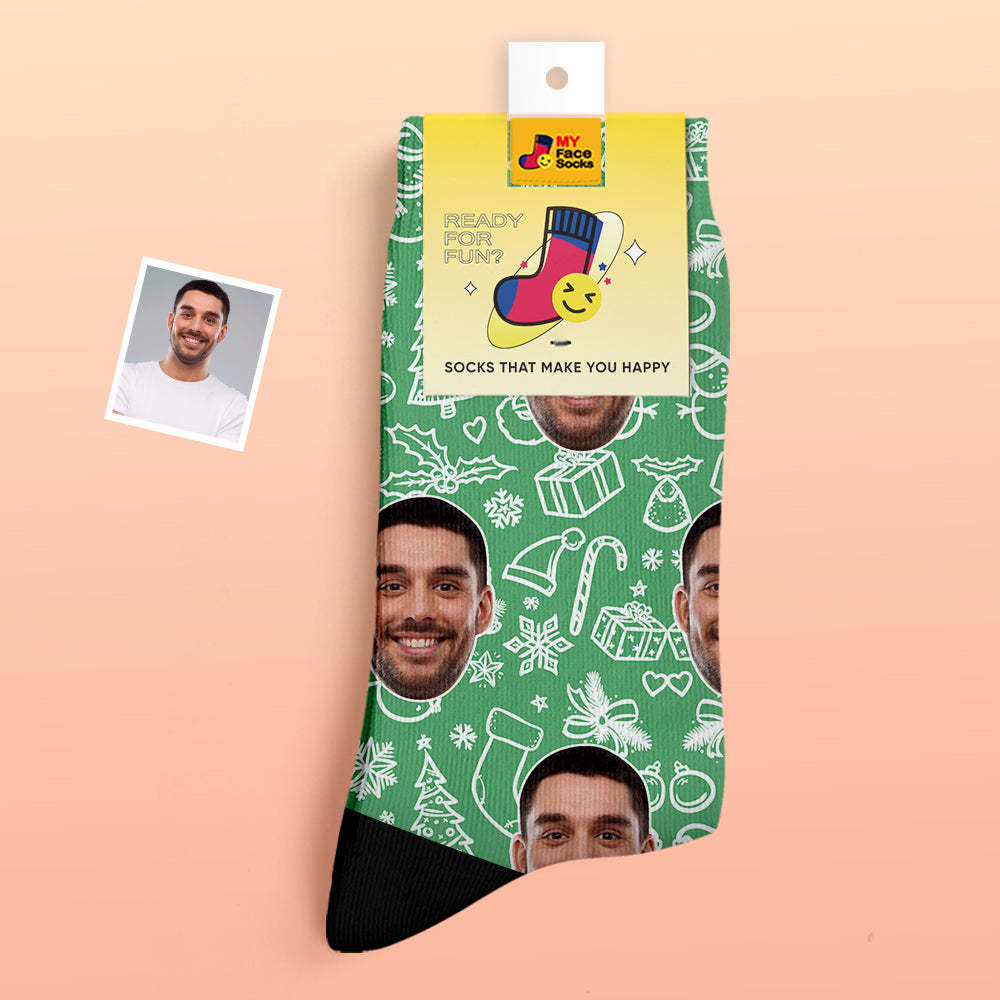 Custom Thick Socks Photo 3D Digital Printed Socks Autumn Winter Warm Socks Christmas Gift - MyFaceSocksAu