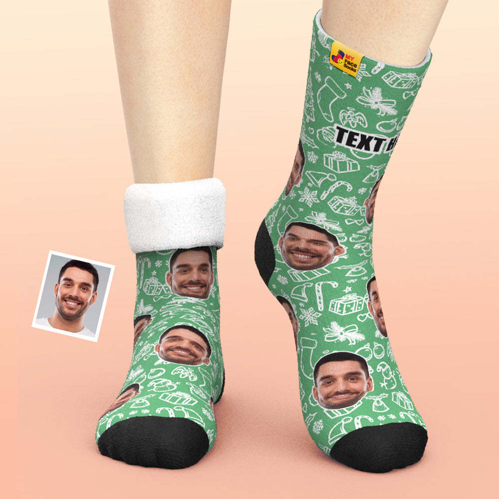 Custom Thick Socks Photo 3D Digital Printed Socks Autumn Winter Warm Socks Christmas Gift - MyFaceSocksAu