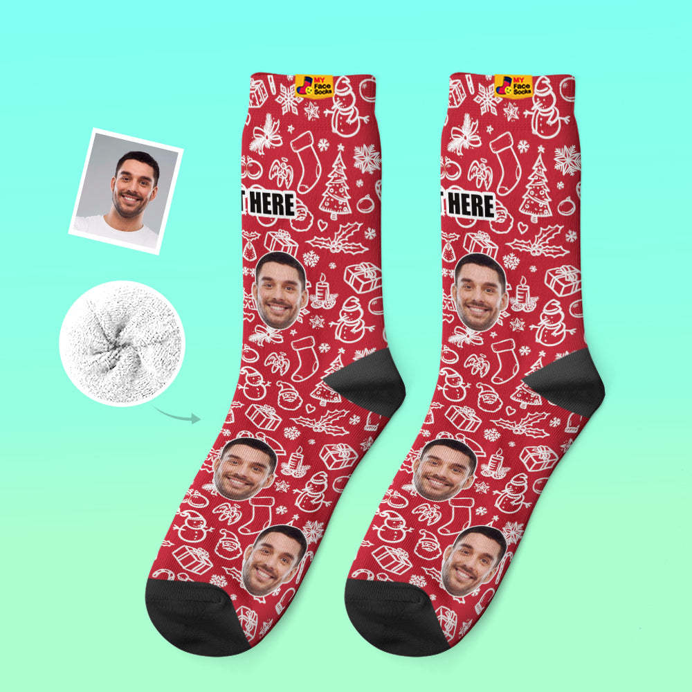 Custom Thick Socks Photo 3D Digital Printed Socks Autumn Winter Warm Socks Christmas Gift - MyFaceSocksAu