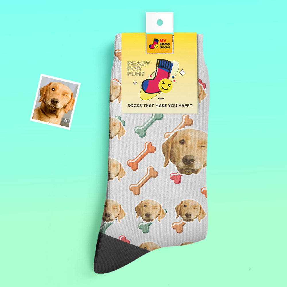 Custom Thick Socks Photo 3D Digital Printed Socks Autumn Winter Warm Socks Dog Face On Socks - MyFaceSocksAu