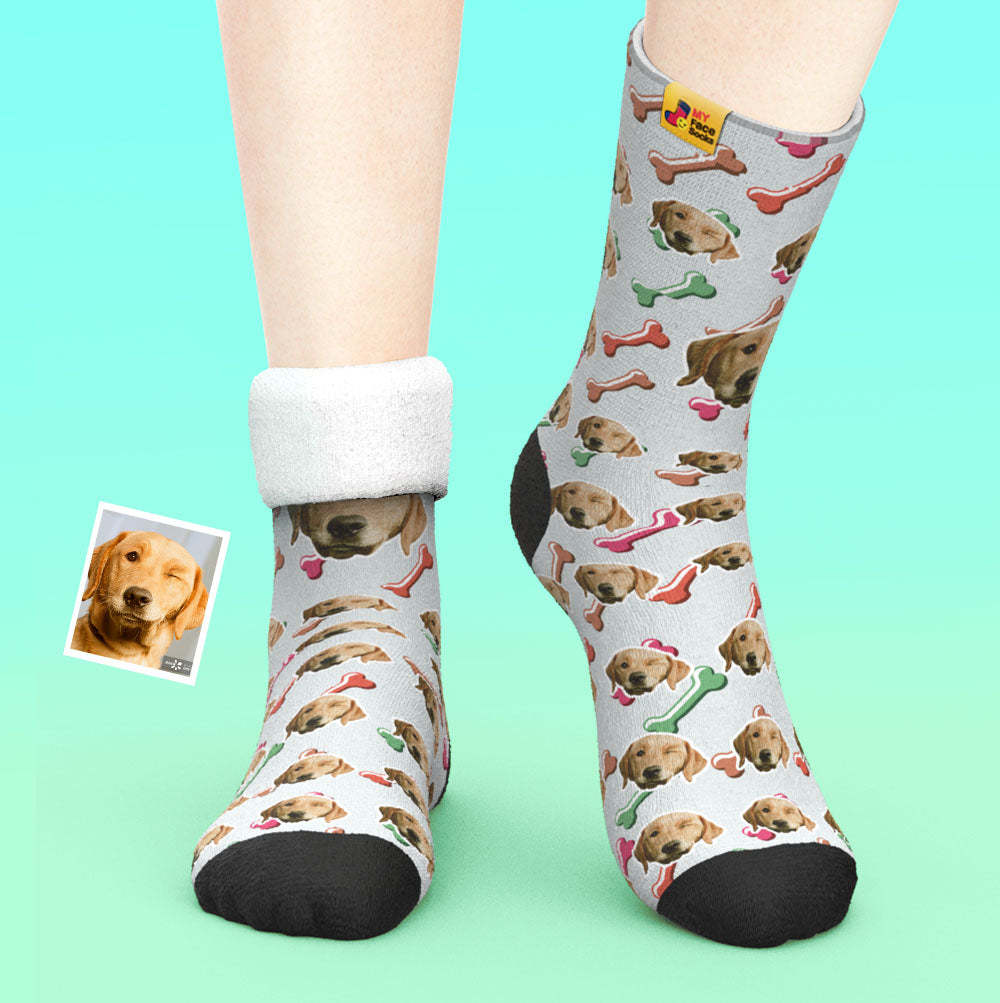 Custom Thick Socks Photo 3D Digital Printed Socks Autumn Winter Warm Socks Dog Face On Socks - MyFaceSocksAu