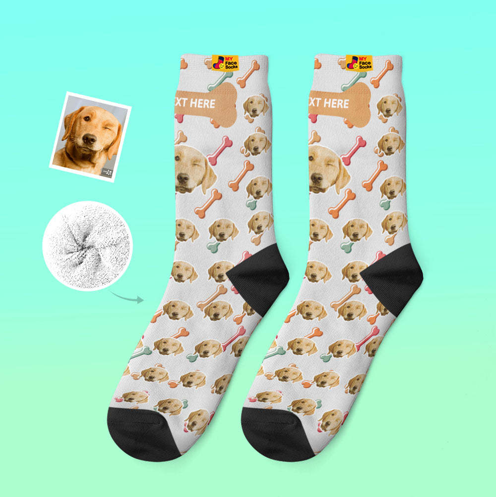 Custom Thick Socks Photo 3D Digital Printed Socks Autumn Winter Warm Socks Dog Face On Socks - MyFaceSocksAu