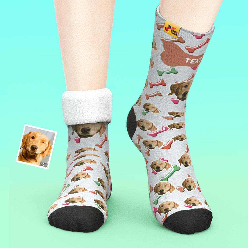 Custom Thick Socks Photo 3D Digital Printed Socks Autumn Winter Warm Socks Dog Face On Socks - MyFaceSocksAu