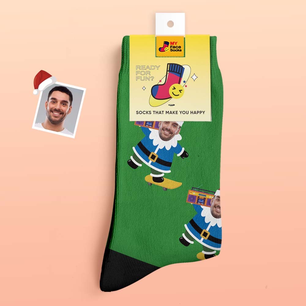 Christmas Gifts,Custom Thick Socks Photo 3D Digital Printed Socks Autumn Winter Warm Socks Gnarly Gnome - MyFaceSocksAu