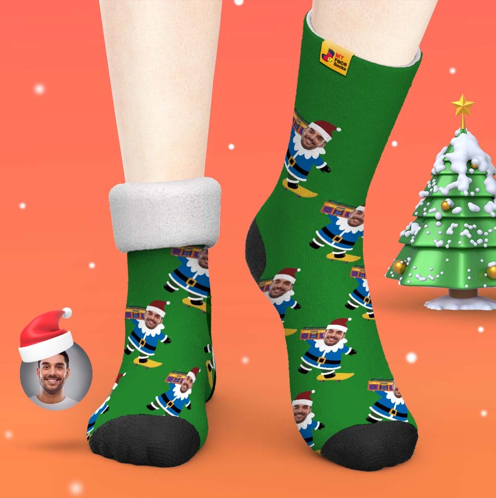 Christmas Gifts,Custom Thick Socks Photo 3D Digital Printed Socks Autumn Winter Warm Socks Gnarly Gnome - MyFaceSocksAu