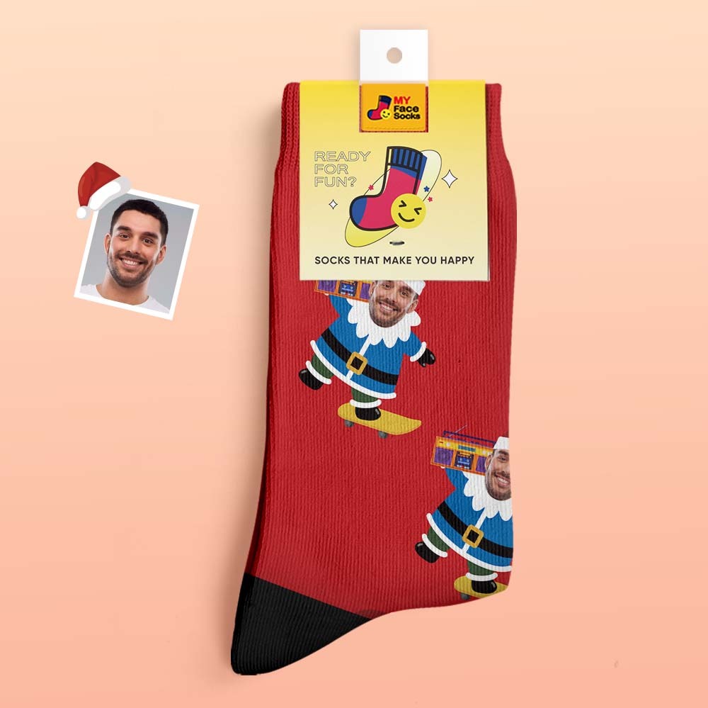 Christmas Gifts,Custom Thick Socks Photo 3D Digital Printed Socks Autumn Winter Warm Socks Gnarly Gnome - MyFaceSocksAu