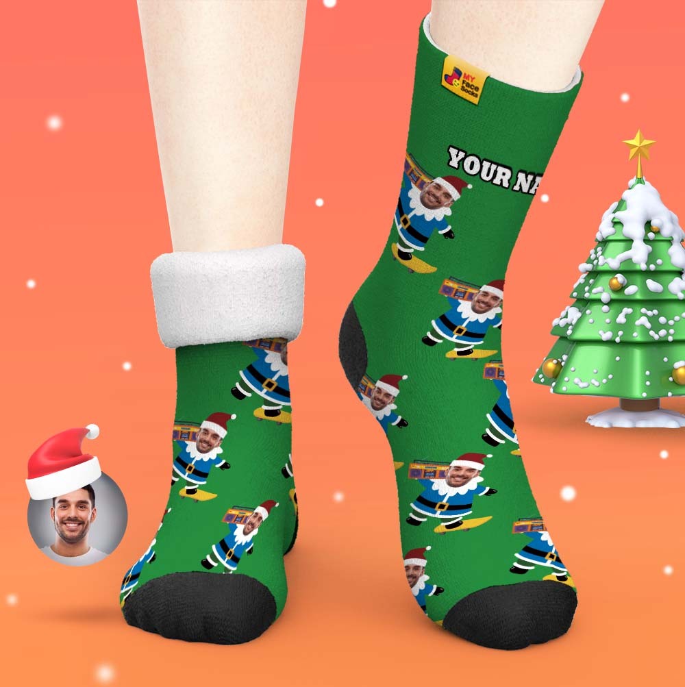 Christmas Gifts,Custom Thick Socks Photo 3D Digital Printed Socks Autumn Winter Warm Socks Gnarly Gnome - MyFaceSocksAu