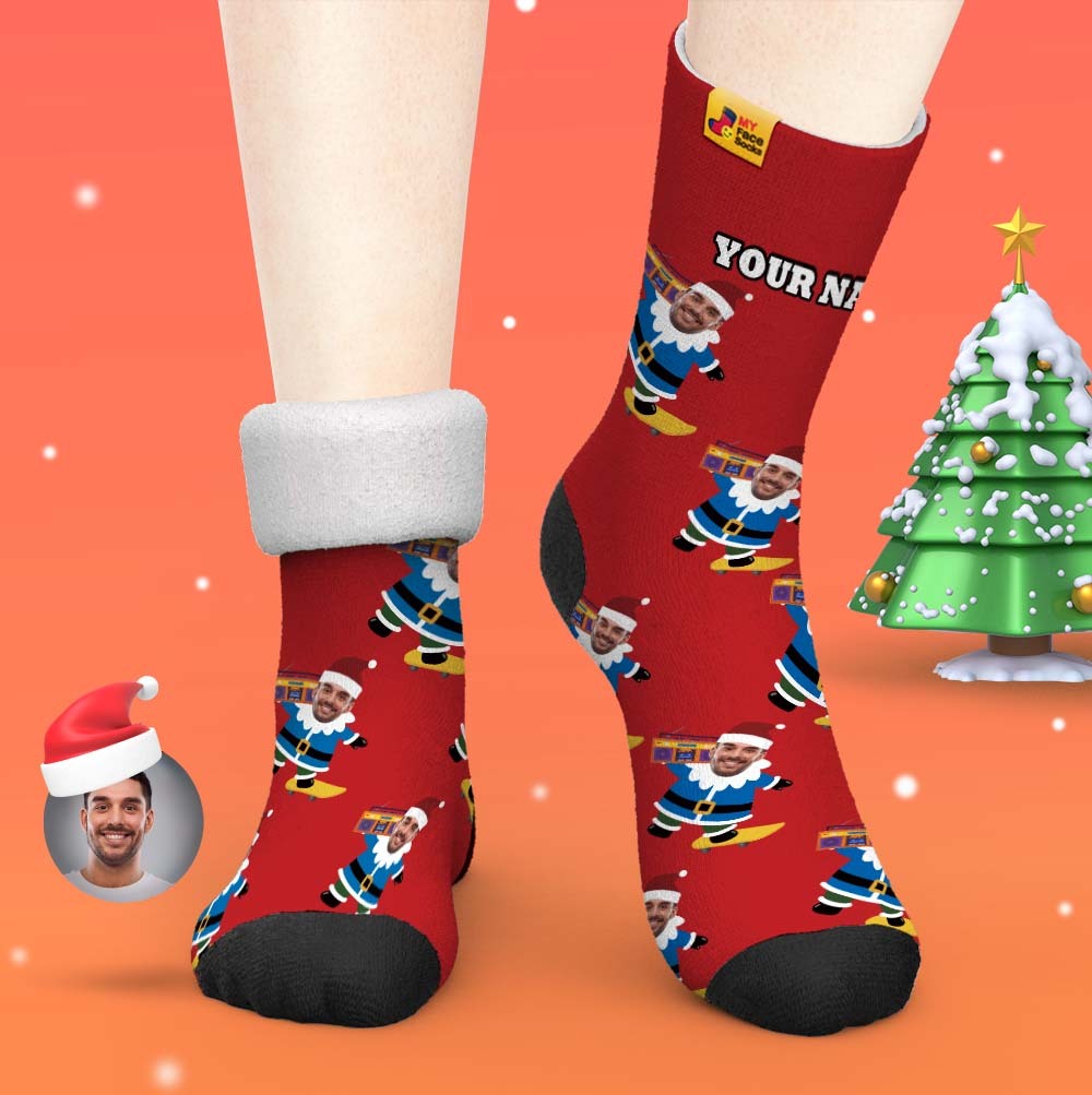 Christmas Gifts,Custom Thick Socks Photo 3D Digital Printed Socks Autumn Winter Warm Socks Gnarly Gnome - MyFaceSocksAu