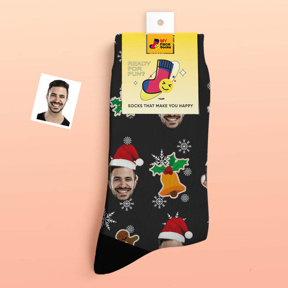 Custom Thick Socks Photo 3D Digital Printed Socks Autumn Winter Warm Socks Santa Claus Sock Christmas - MyFaceSocksAu