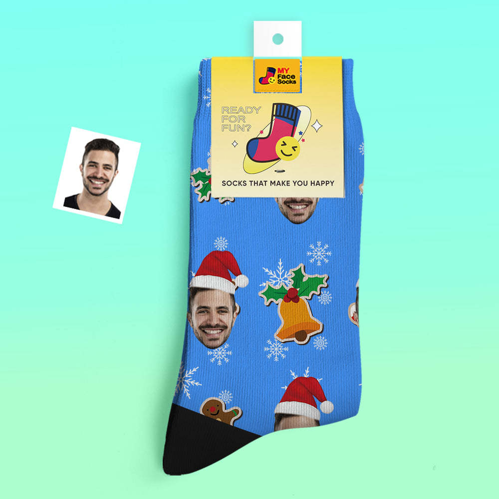 Custom Thick Socks Photo 3D Digital Printed Socks Autumn Winter Warm Socks Santa Claus Sock Christmas - MyFaceSocksAu