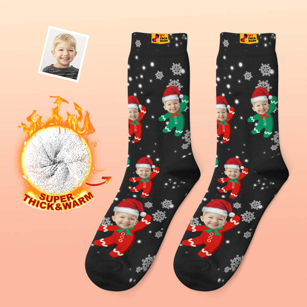 Custom Thick Socks Photo 3D Digital Printed Socks Autumn Winter Warm Socks Kids Christmas Gift - MyFaceSocksAu