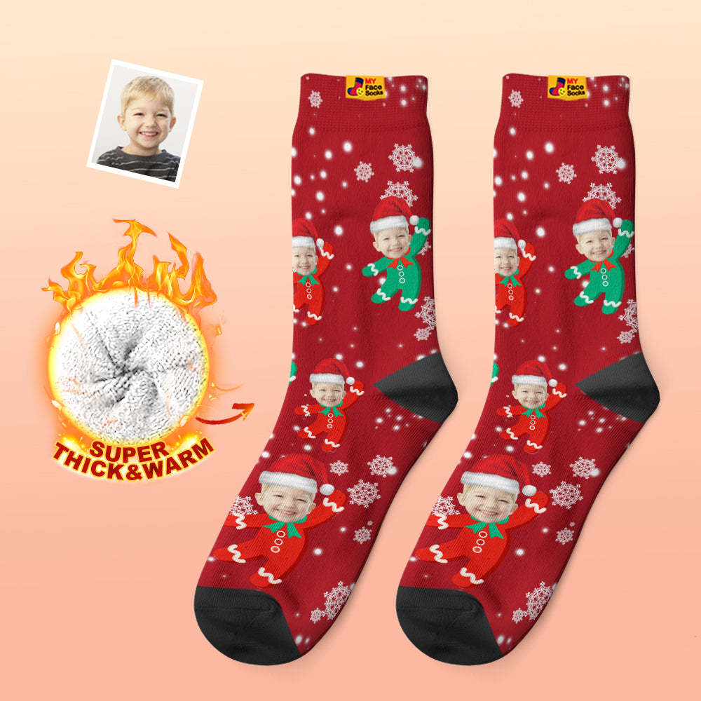 Custom Thick Socks Photo 3D Digital Printed Socks Autumn Winter Warm Socks Kids Christmas Gift - MyFaceSocksAu