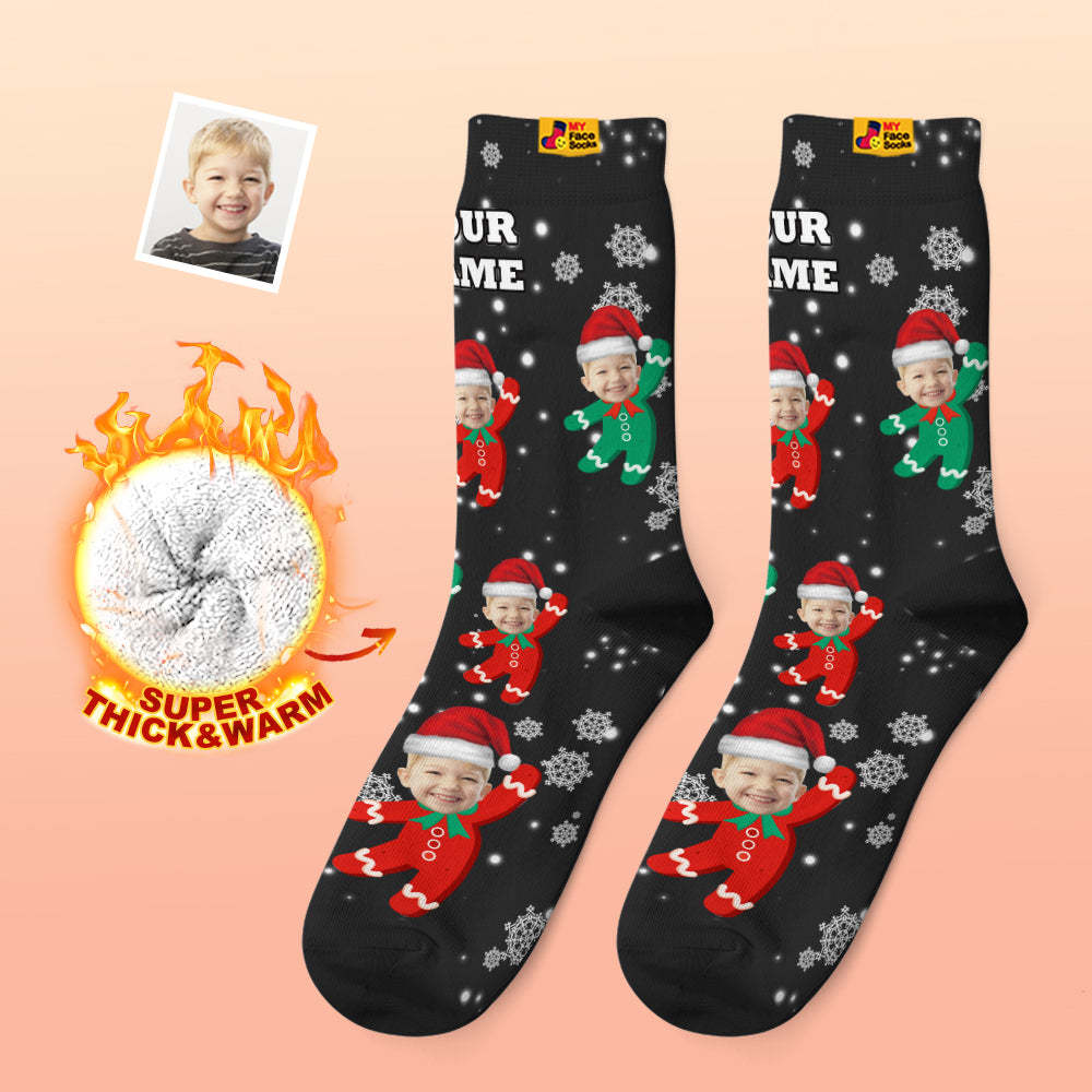 Custom Thick Socks Photo 3D Digital Printed Socks Autumn Winter Warm Socks Kids Christmas Gift - MyFaceSocksAu