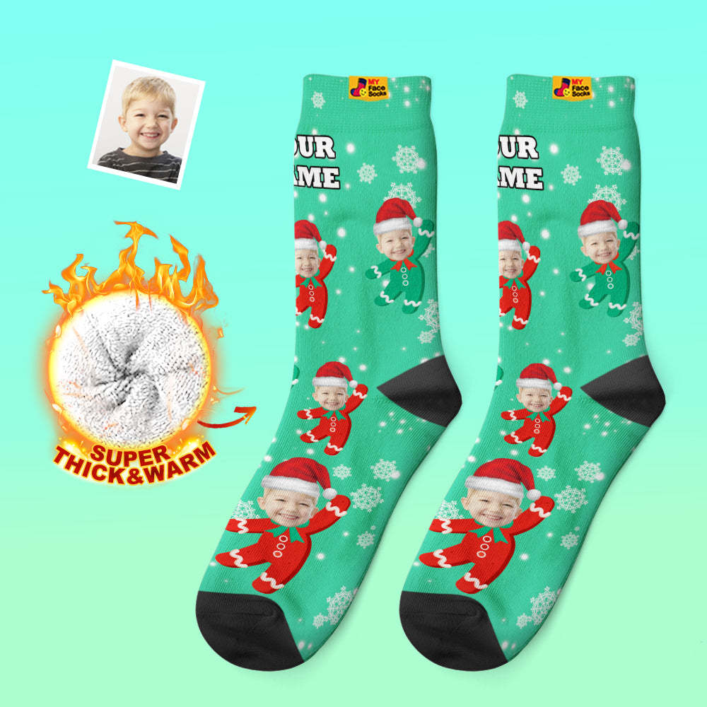 Custom Thick Socks Photo 3D Digital Printed Socks Autumn Winter Warm Socks Kids Christmas Gift - MyFaceSocksAu