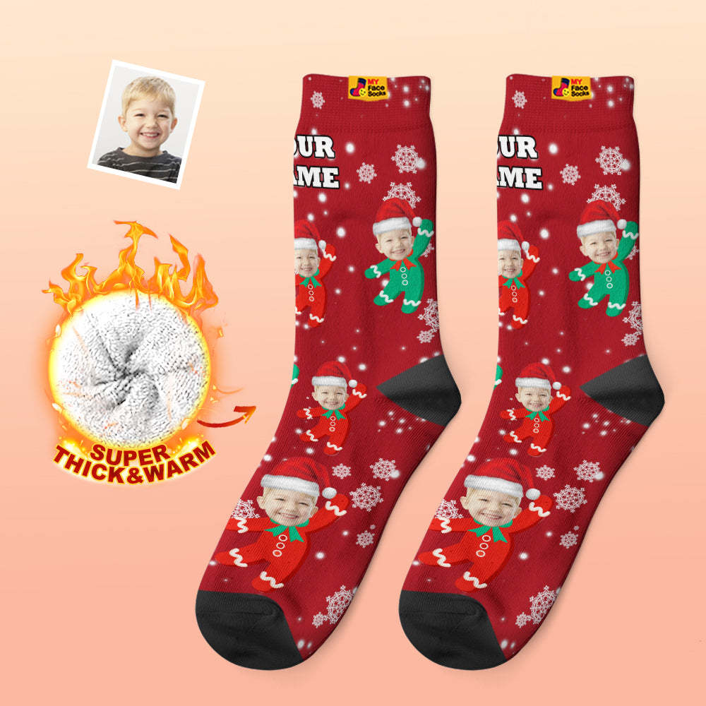 Custom Thick Socks Photo 3D Digital Printed Socks Autumn Winter Warm Socks Kids Christmas Gift - MyFaceSocksAu