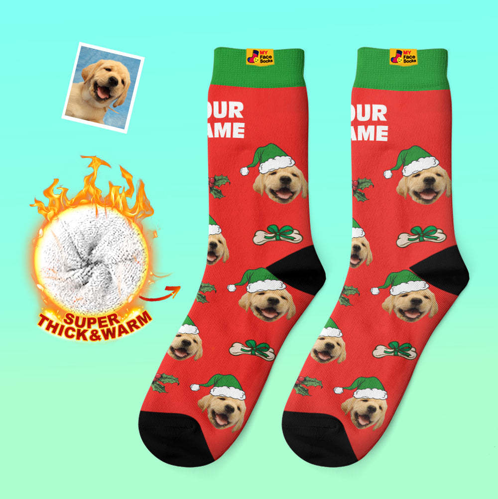 Custom Thick Socks Photo 3D Digital Printed Socks Autumn Winter Warm Socks Cute Pet Face Socks Christmas Gift - MyFaceSocksAu